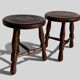 Mid-Century Chestnut Wood Stools Attributed to Charles Dudouyt, 1950s