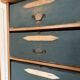 Notary desk with blue flaps, also known as a card index.