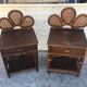 Paire de table de chevet en rotin