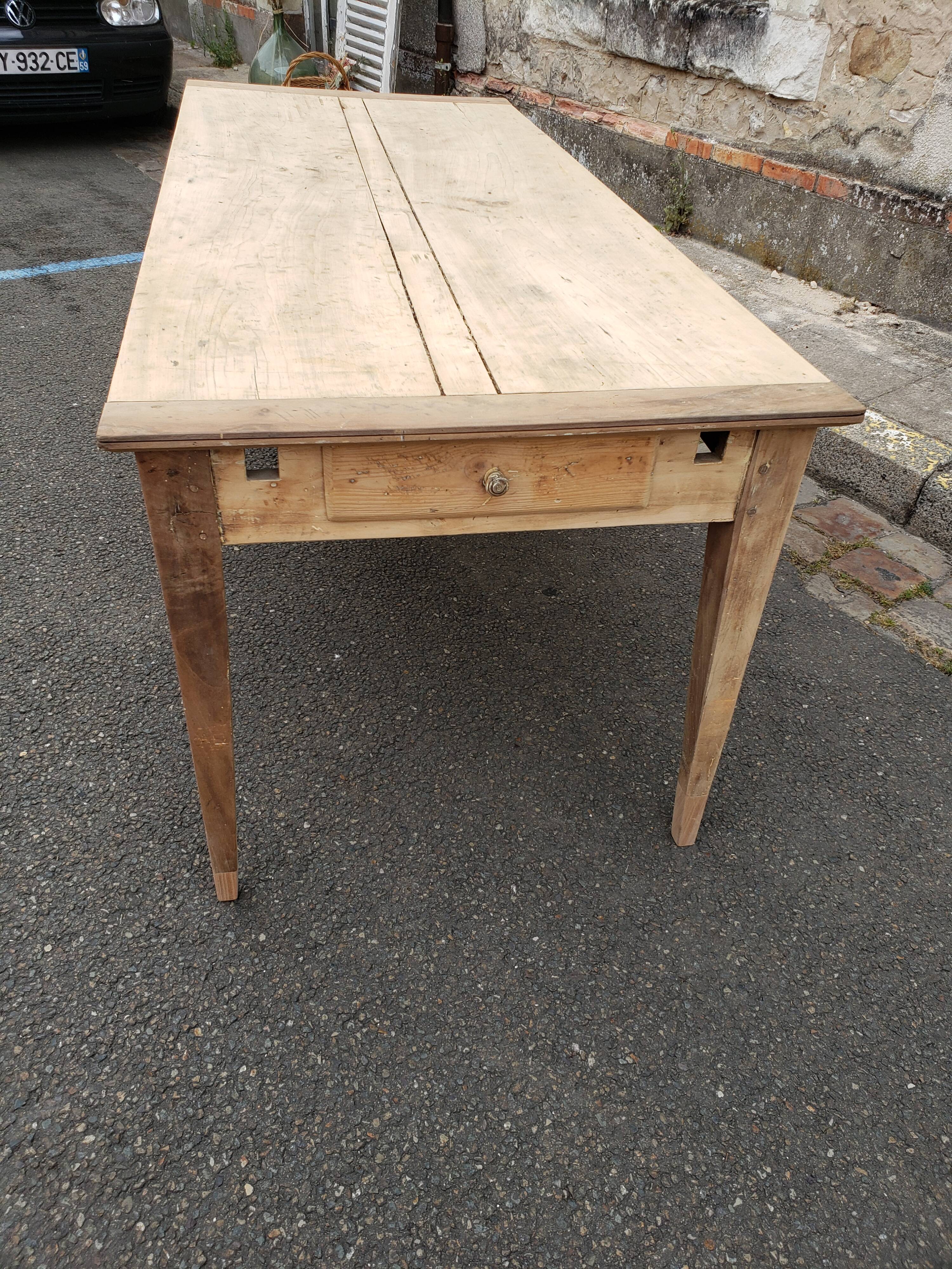 Farm table 2 poplar and chestnut drawers