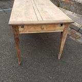 Table de ferme 2 tiroirs peuplier et chataignier