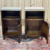 Pair of English oak bedside tables from the 1950s
