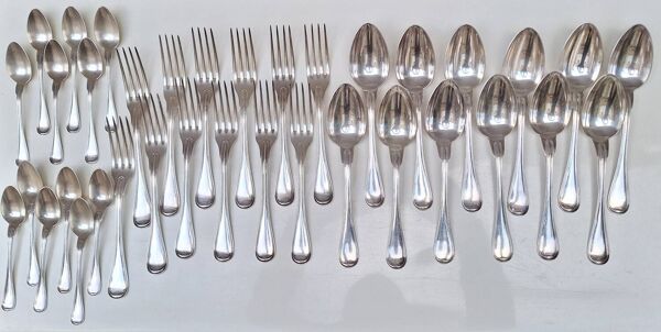 Partie de ménagère en métal argenté Christofle