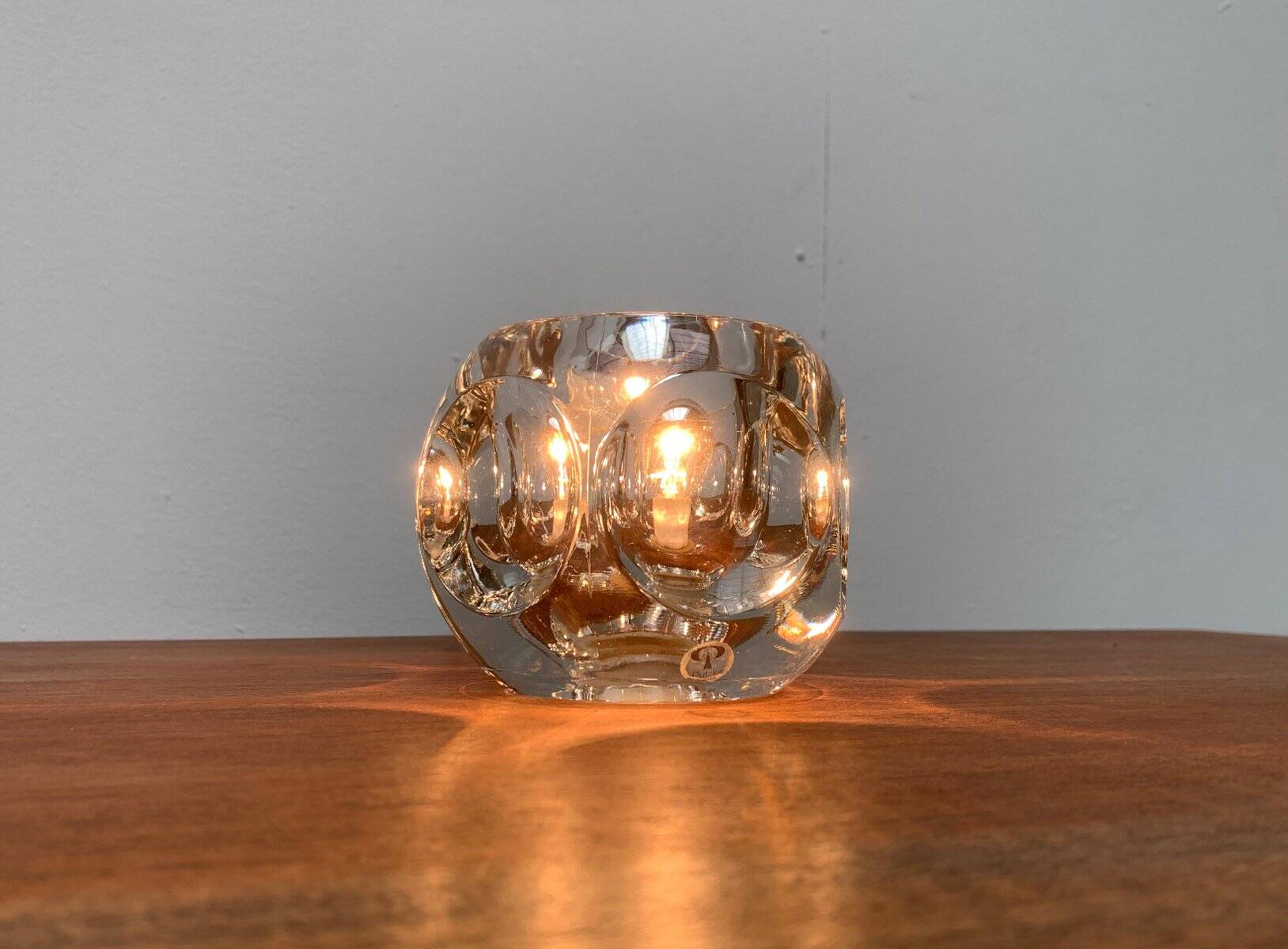 Vintage German glass table lamp by Peill & Putzler.