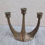 Brutalist bronze chandelier by Horst Dalbeck, Germany, Gilde Handwerk, 1970.