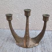 Brutalist bronze chandelier by Horst Dalbeck, Germany, Gilde Handwerk, 1970.