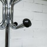 Coat rack with 12 chrome and black plastic hooks, 1960, 2m.