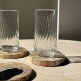 Set of 3 fossilized wood coasters (clear)