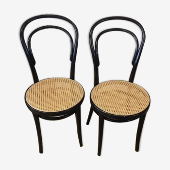 Lot de 2 chaises bistrot noires