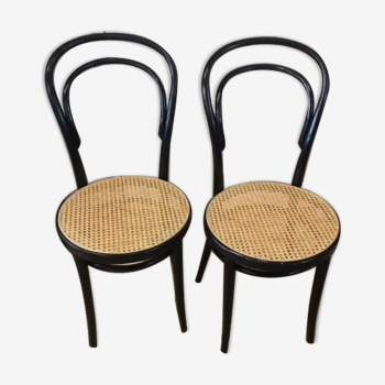Set of 2 black bistro chairs