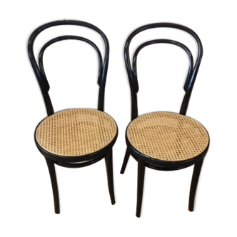 Set of 2 black bistro chairs