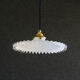 Suspension in white opaline crenellated edges with new cable and new brass socket