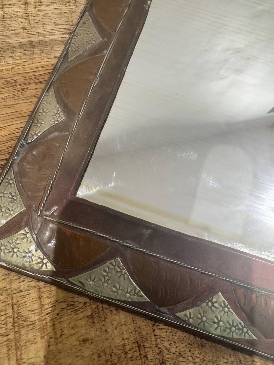 Vintage brass mirror