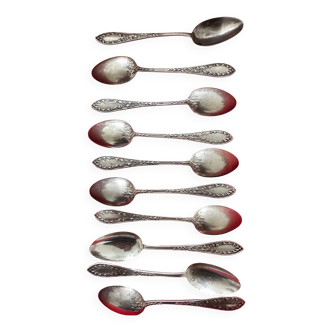 10 small silver spoons - British origin, Victorian period