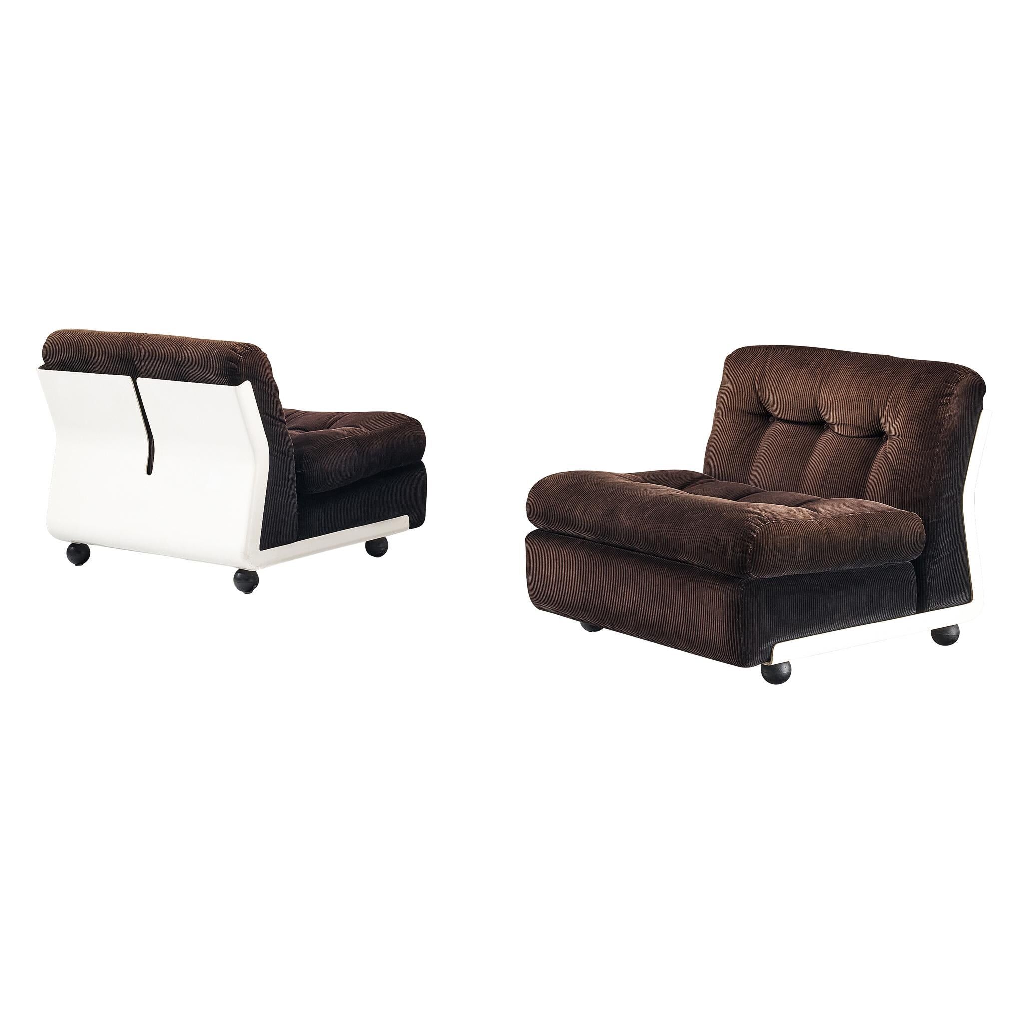 2 Mario Bellini for C&B Italia Modular 'Amanta' Seating Elements in Brown