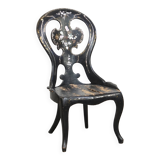 Chaise décorative en nacre de style chinoiserie anglaise du XIXe siècle