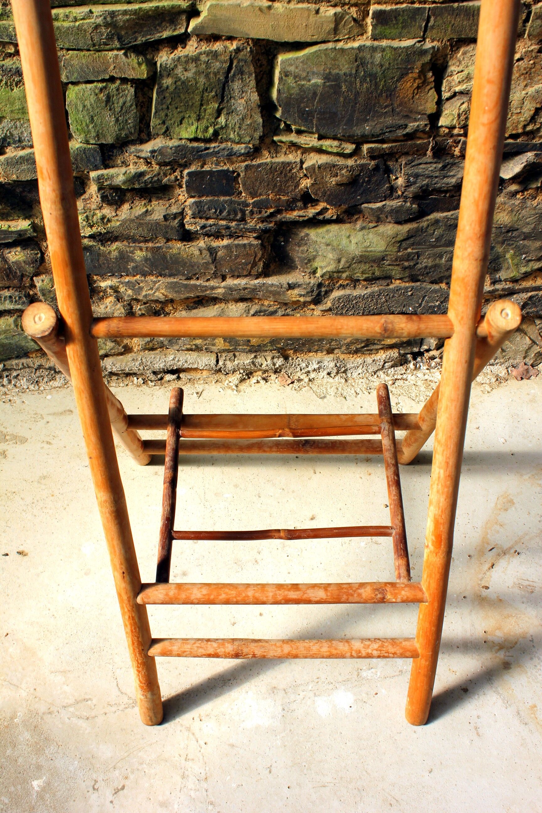 Vintage bamboo towel holder 70s