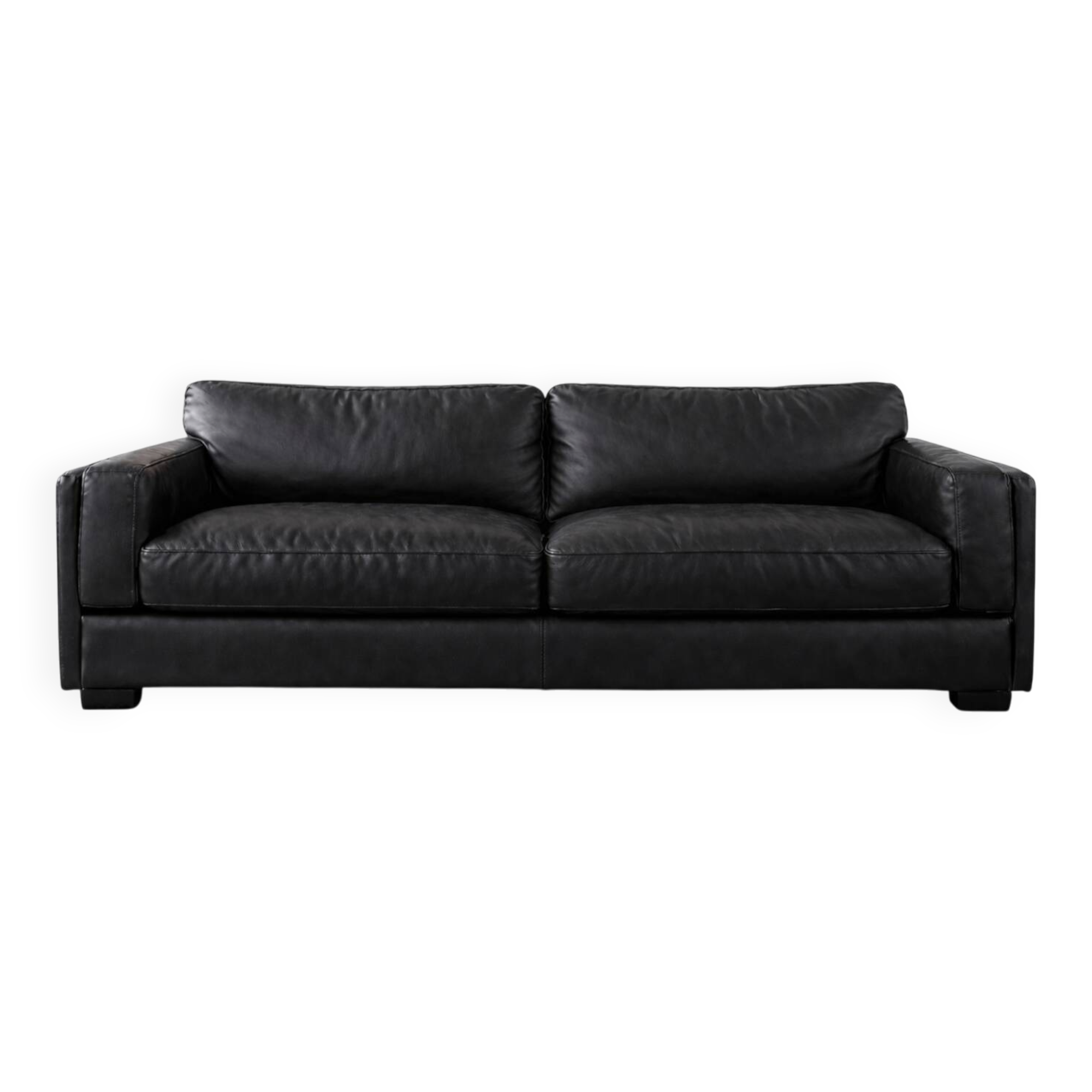 Canapé en cuir noir 3 places Poltrona Frau