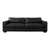 Black leather 3-seater sofa Poltrona Frau