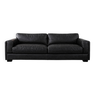 Black leather 3-seater sofa Poltrona Frau