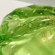 Large Green Bullicante Murano Glass Bowl or Centerpiece with Gold Leaf