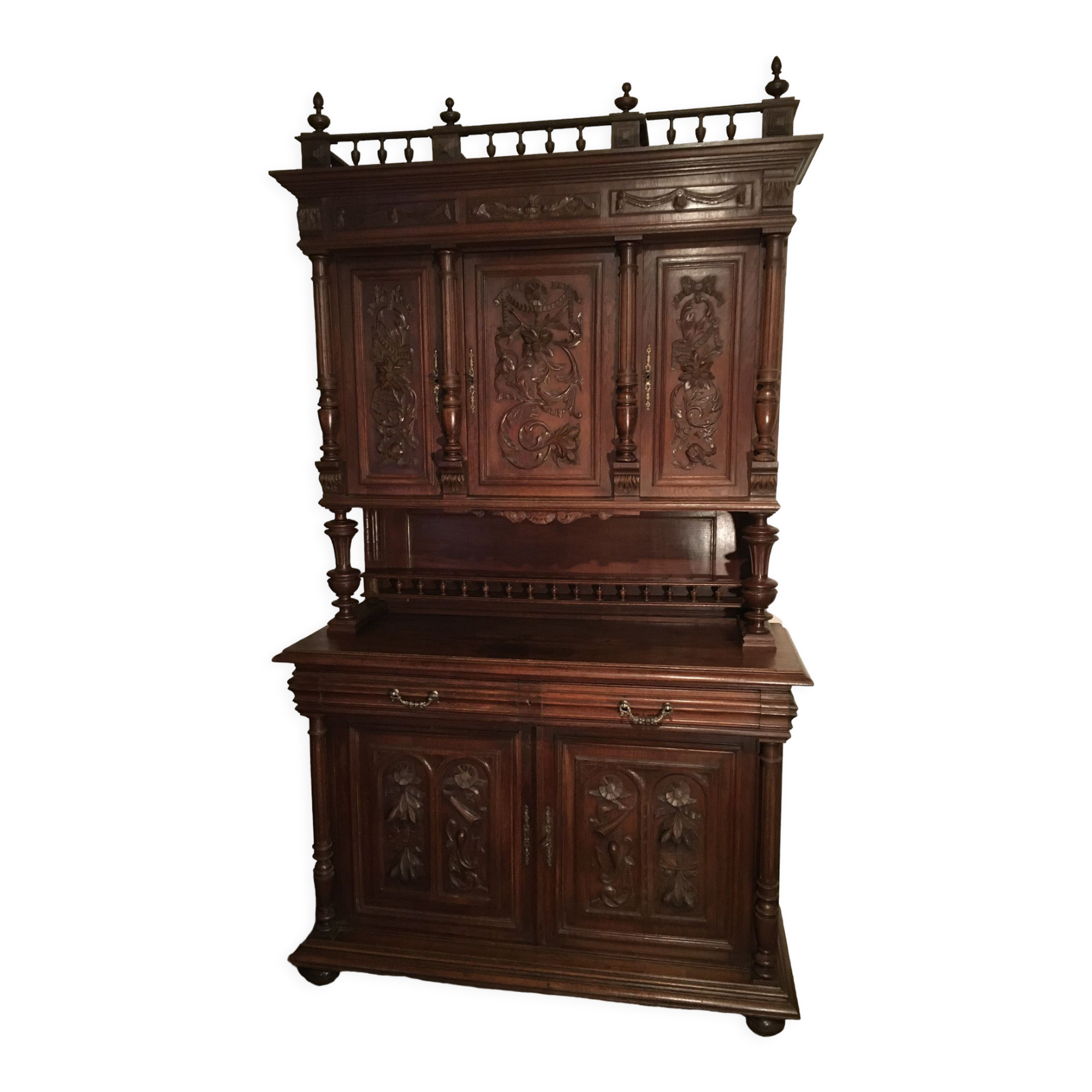 Buffet 2 corps Henri II en chêne époque XIX°