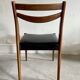 Scandinavian teak and faux leather chairs - set of 6