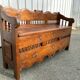 Carved wooden storage bench – rustic Savoyard style