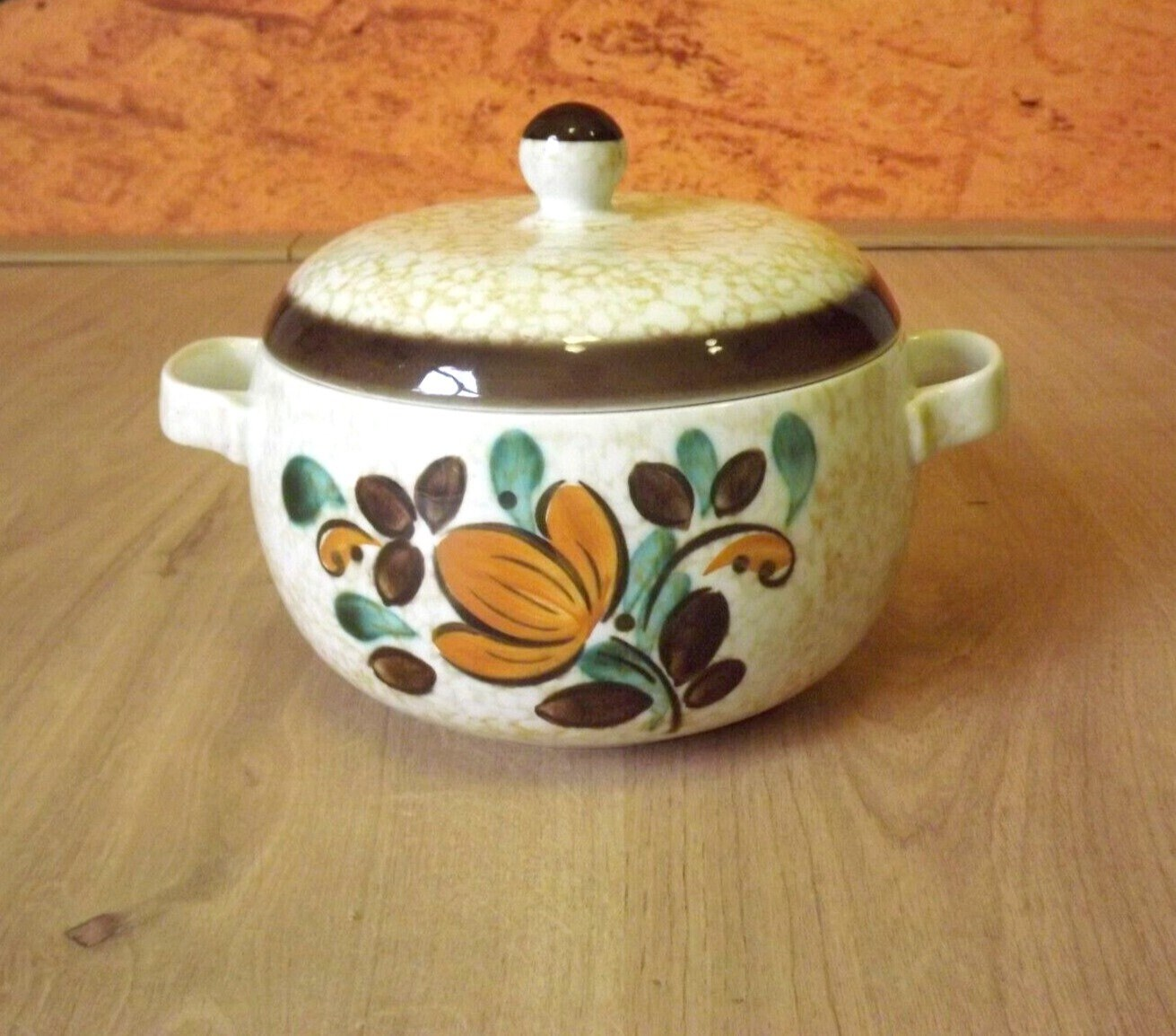 Vintage Boch La Louvière Corfou Collection Large Serving Dish with Lid