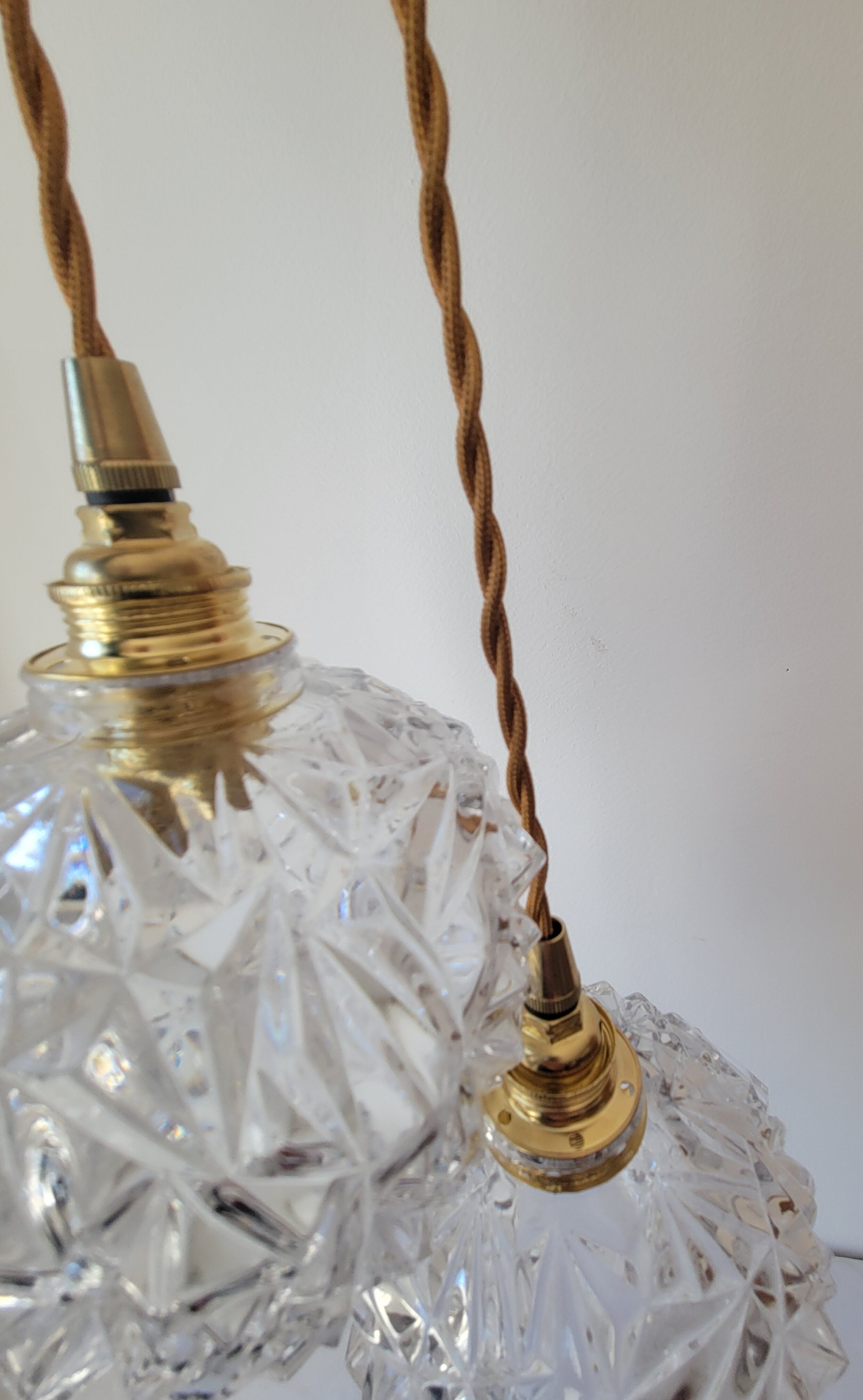 Duo de suspensions en verre moulé