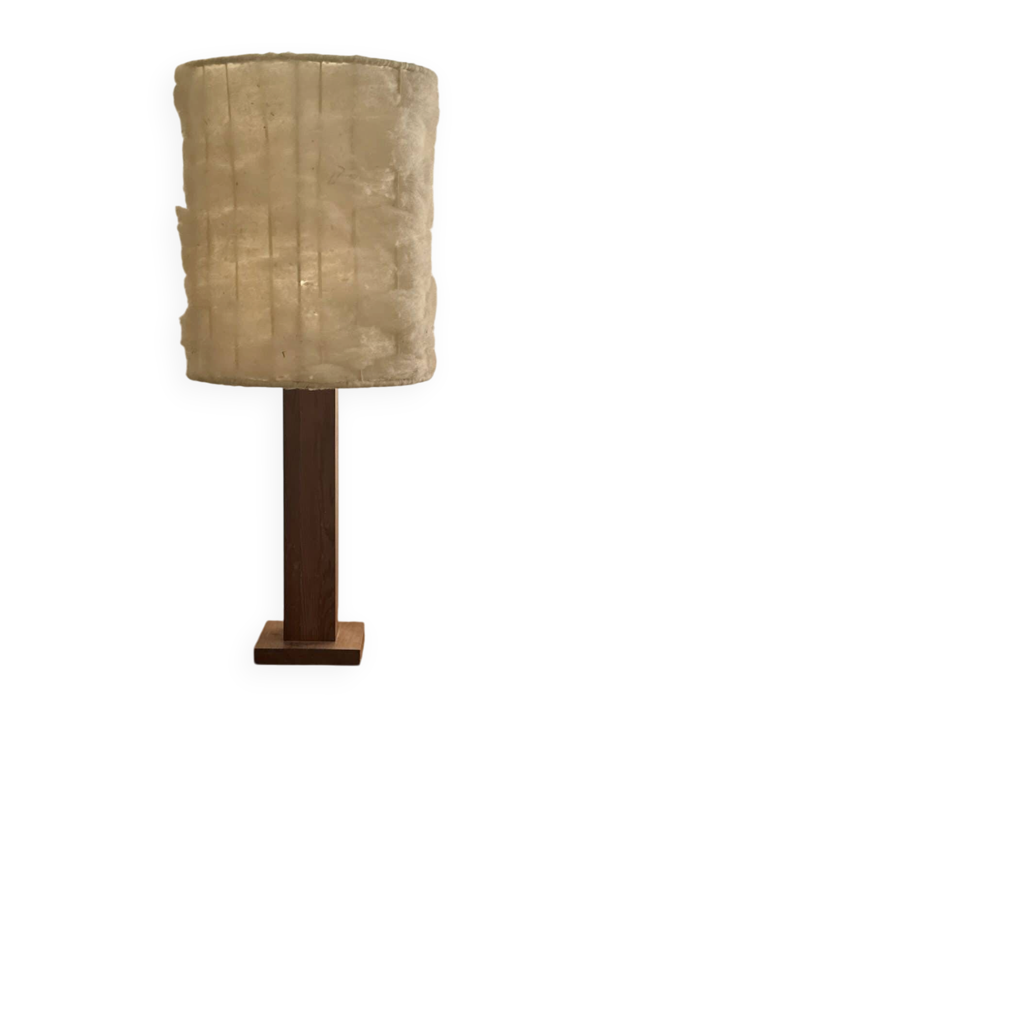 Vintage lamp made of wood and wool, 1970s.