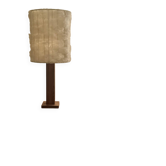 Vintage lamp made of wood and wool, 1970s.