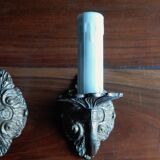 Set of 2 bronze wall chandeliers 1 fire