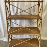 Vintage bamboo and rattan shelf