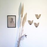 Trio of mother-of-pearl wall lamps