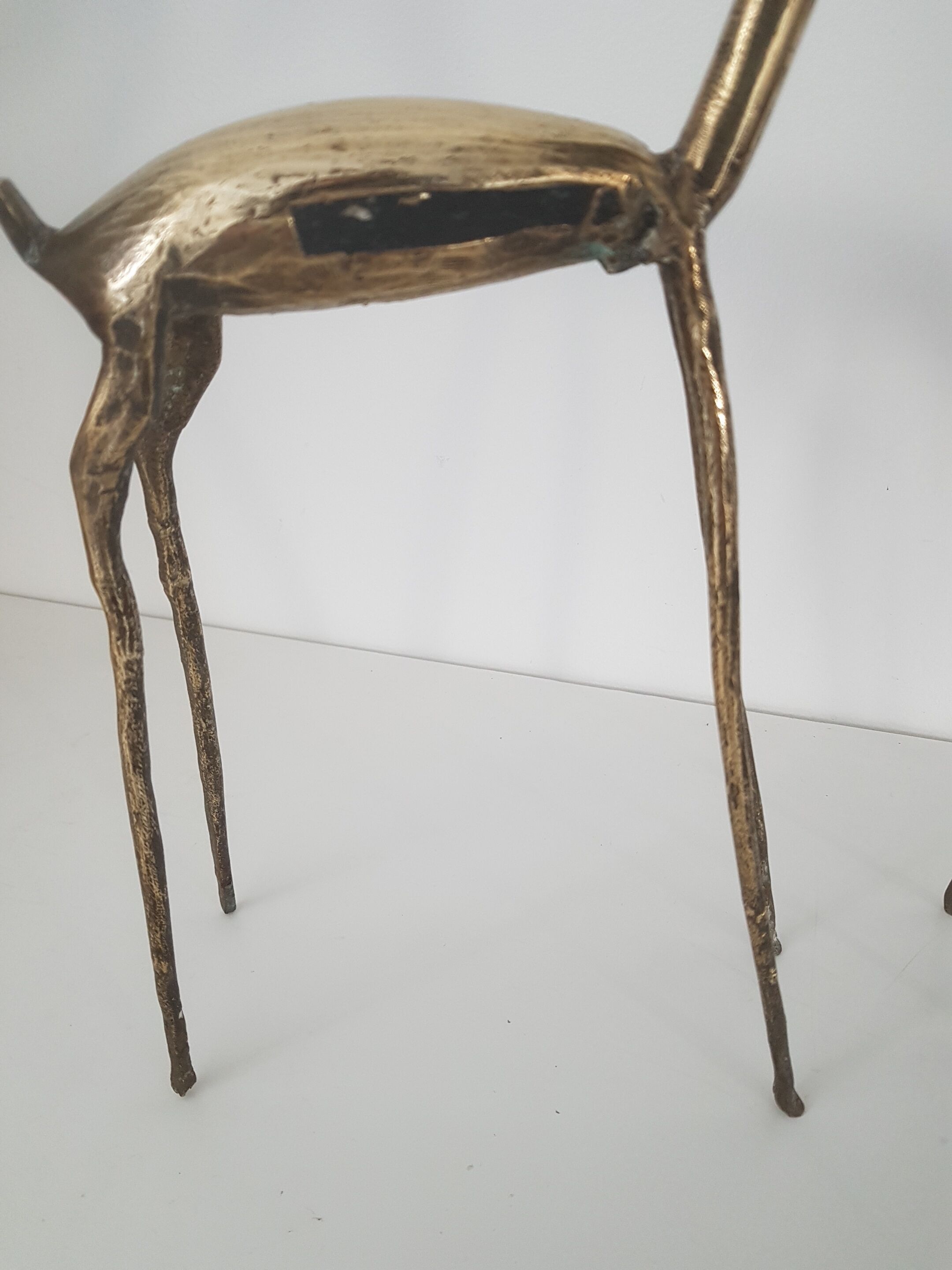 Lot of 2 vintage brass antelopes