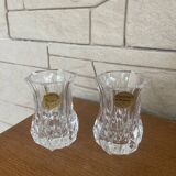 Pair of small Arques crystal vases