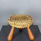 Midcentury French braided rope stool by Audoux & Minet, 1950s