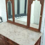 Miroir triptyque art déco chêne