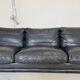 Vintage Danish black leather canapé by Mogens Hansen from the 1960s.