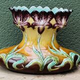 Art Nouveau slipware vase, iris