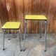 Set of 2 yellow Formica stools