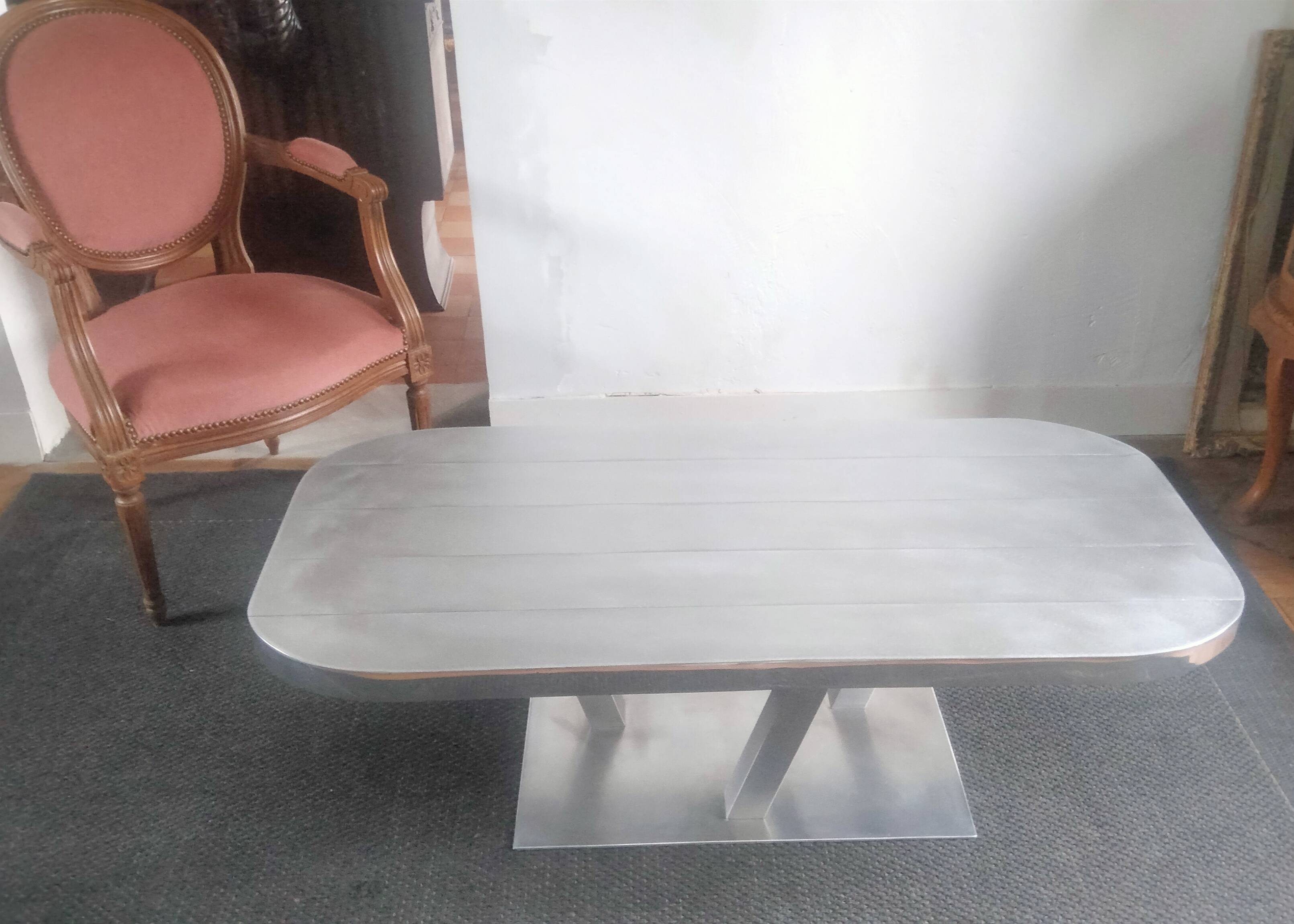 Aluminum coffee table