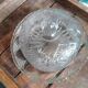 Vintage glass cheese dome with diamond cut.