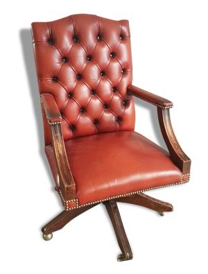 fauteuil chesterfield - rouge
