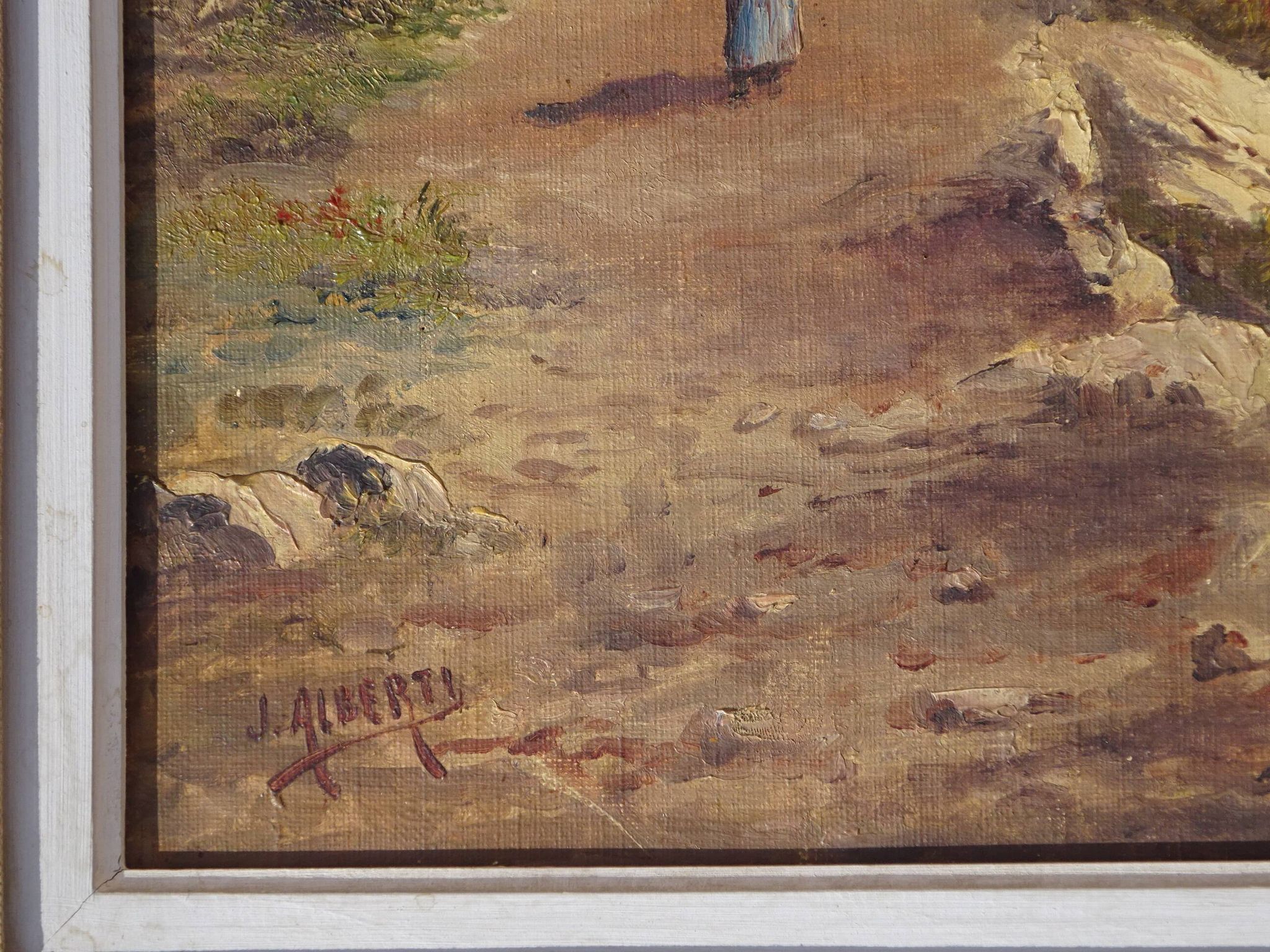Ancient painting, landscape of the Calanques in the Mediterranean.