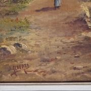 Ancient painting, landscape of the Calanques in the Mediterranean.