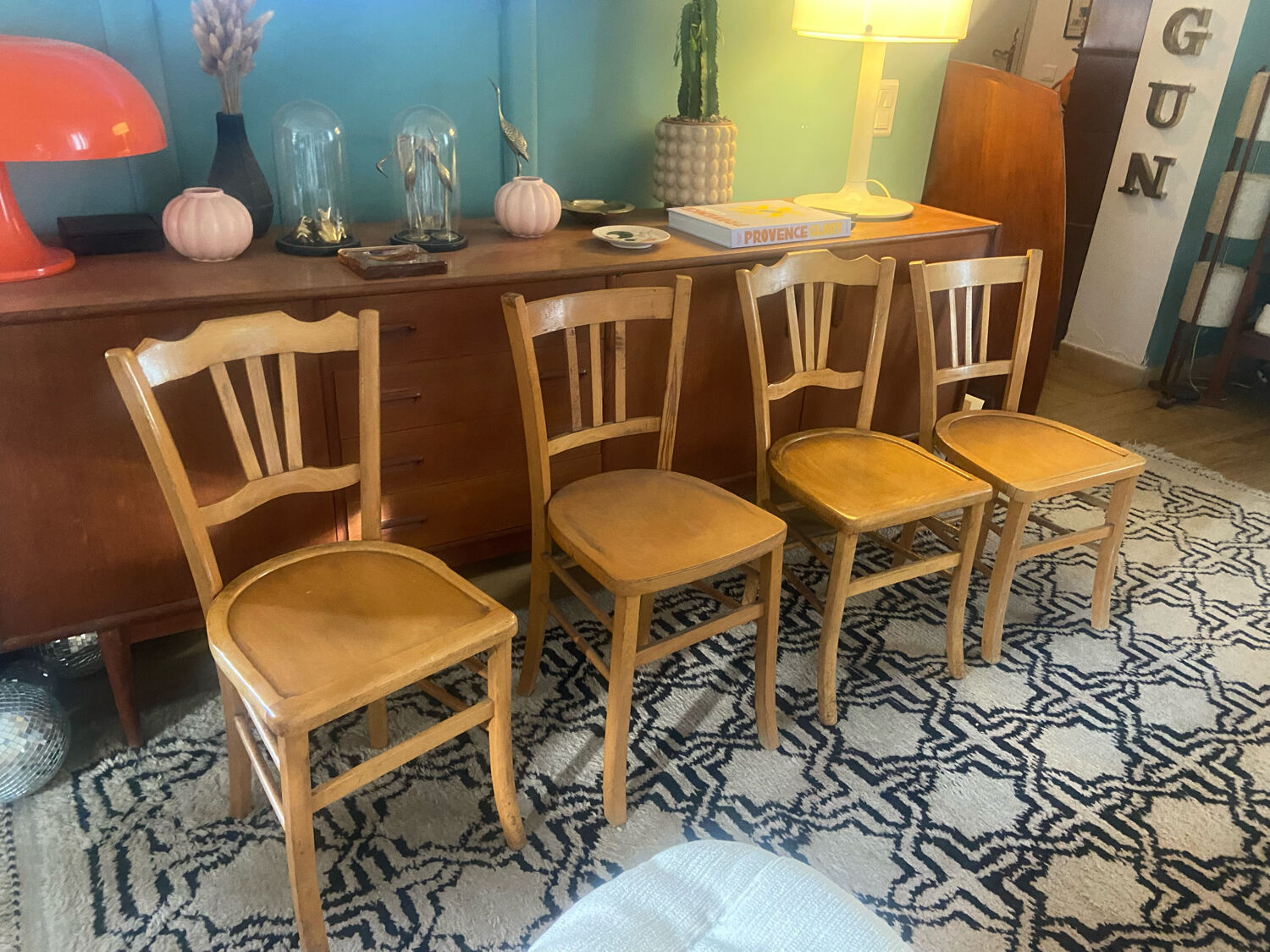 Series of 4 vintage bistro chairs