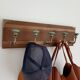 Wall-mounted coat rack 50 cm – 5 ceramic hooks in vintage style green