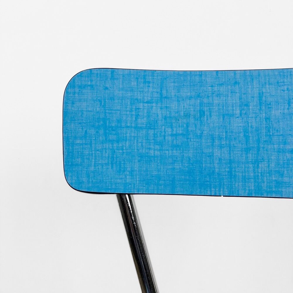 Duo de chaises en formica bleu ciel